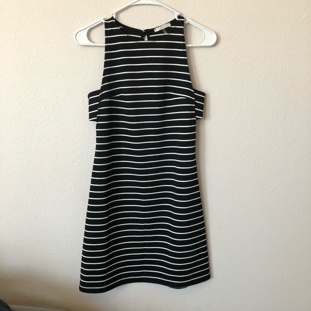 Black striped dress